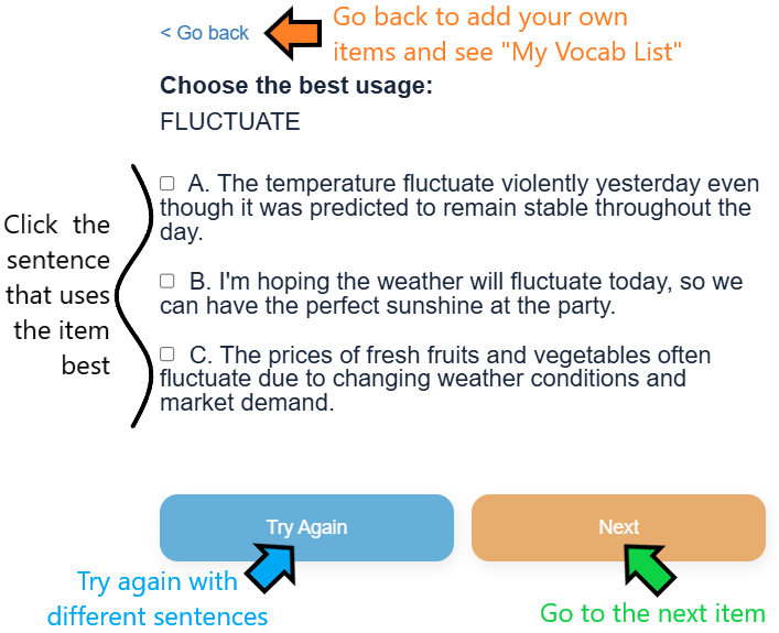 Vocabtivate Interface